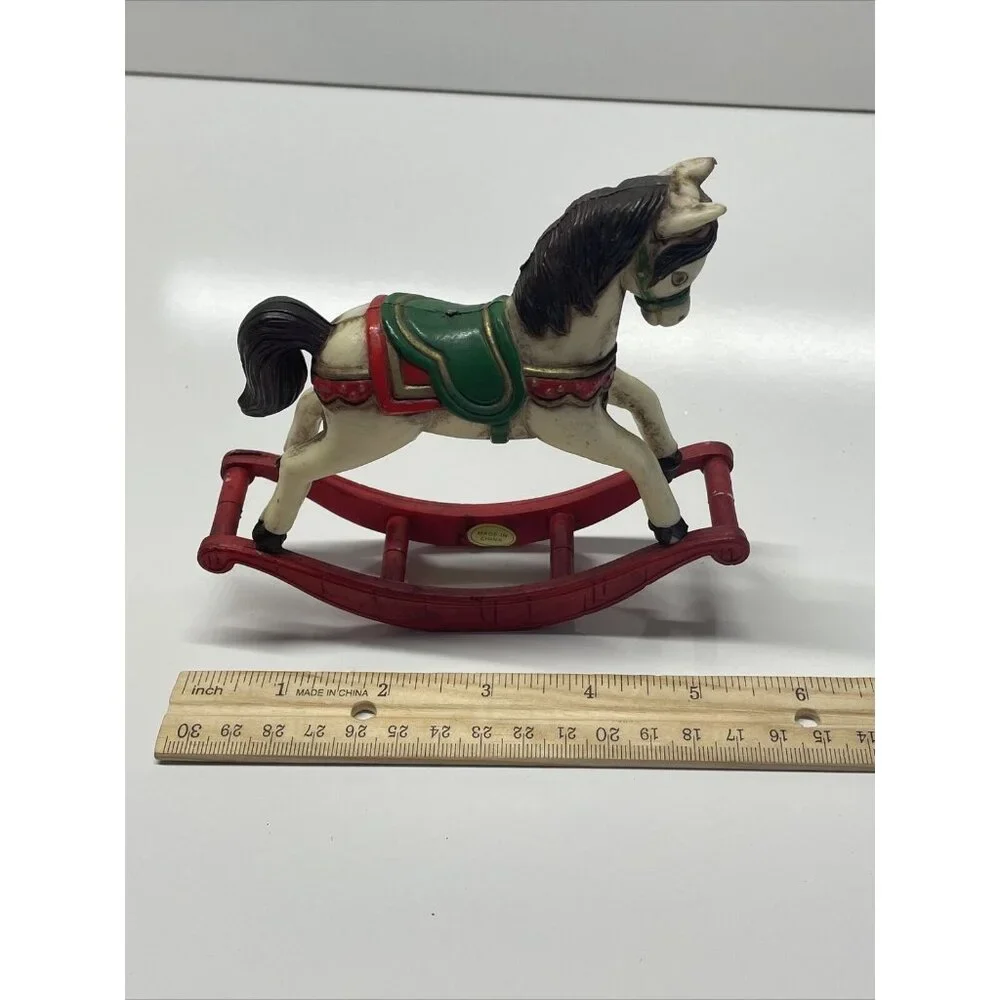 VINTAGE 1985 BRADFORD NOVELTY ROCKING HORSE CHRISTMAS DECORATION ORNAMENT Lionel